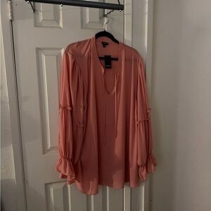 Torrid Soft Pink Blouse with Ruffle Sleeves